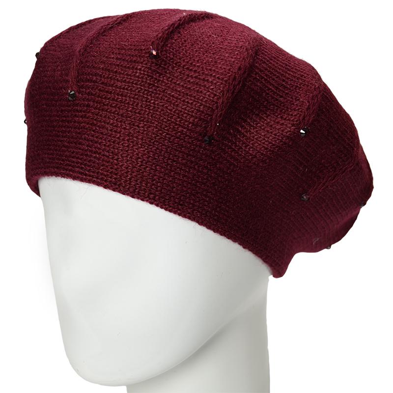 Берет женский Lirus Саванна двойной зимний Бордовый (164127)