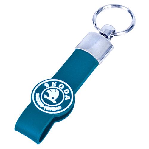 Брелок с резиновым ремешком SKODA Green