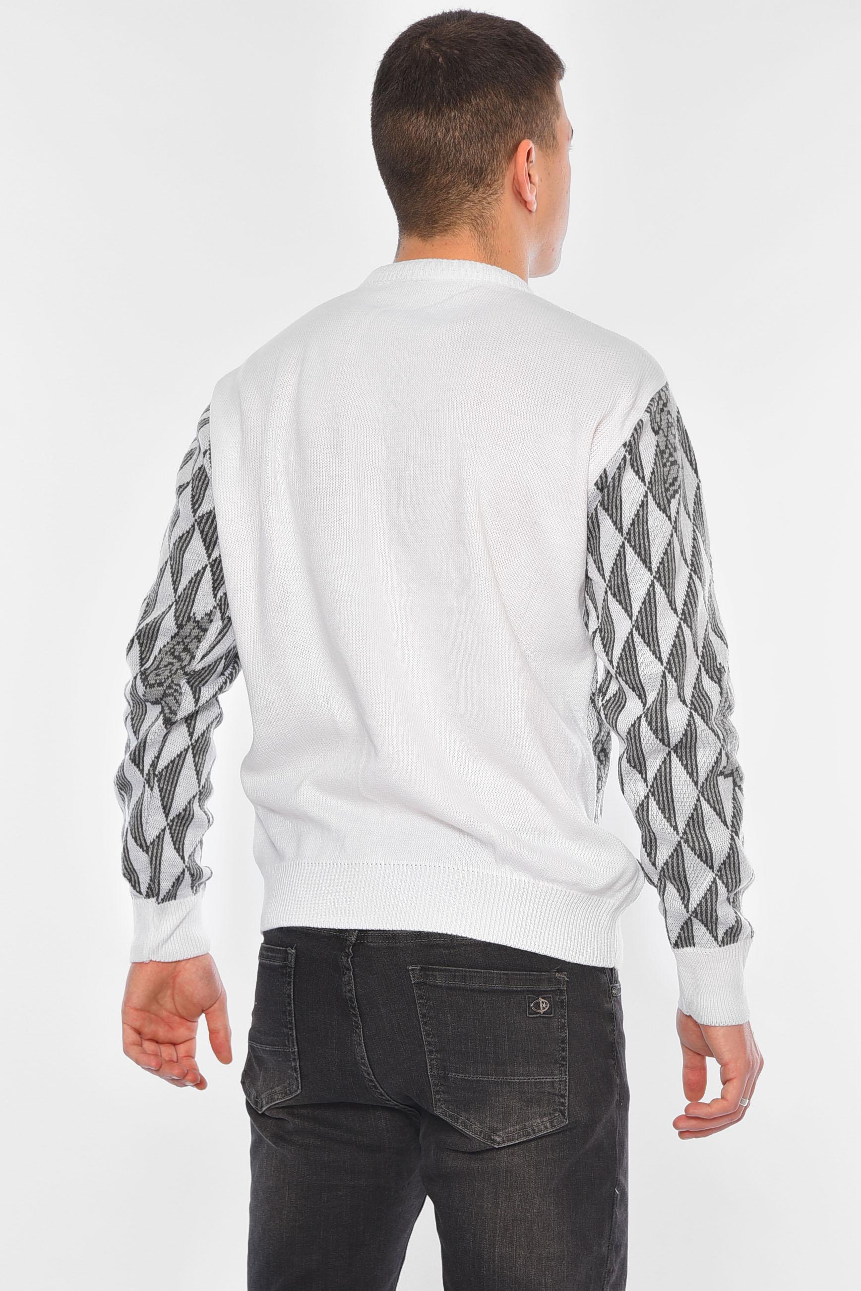 Светр чоловічий однотонний M Сірий (194529) - фото 3 Светр чоловічий однотонний M Сірий (194529) - фото 3