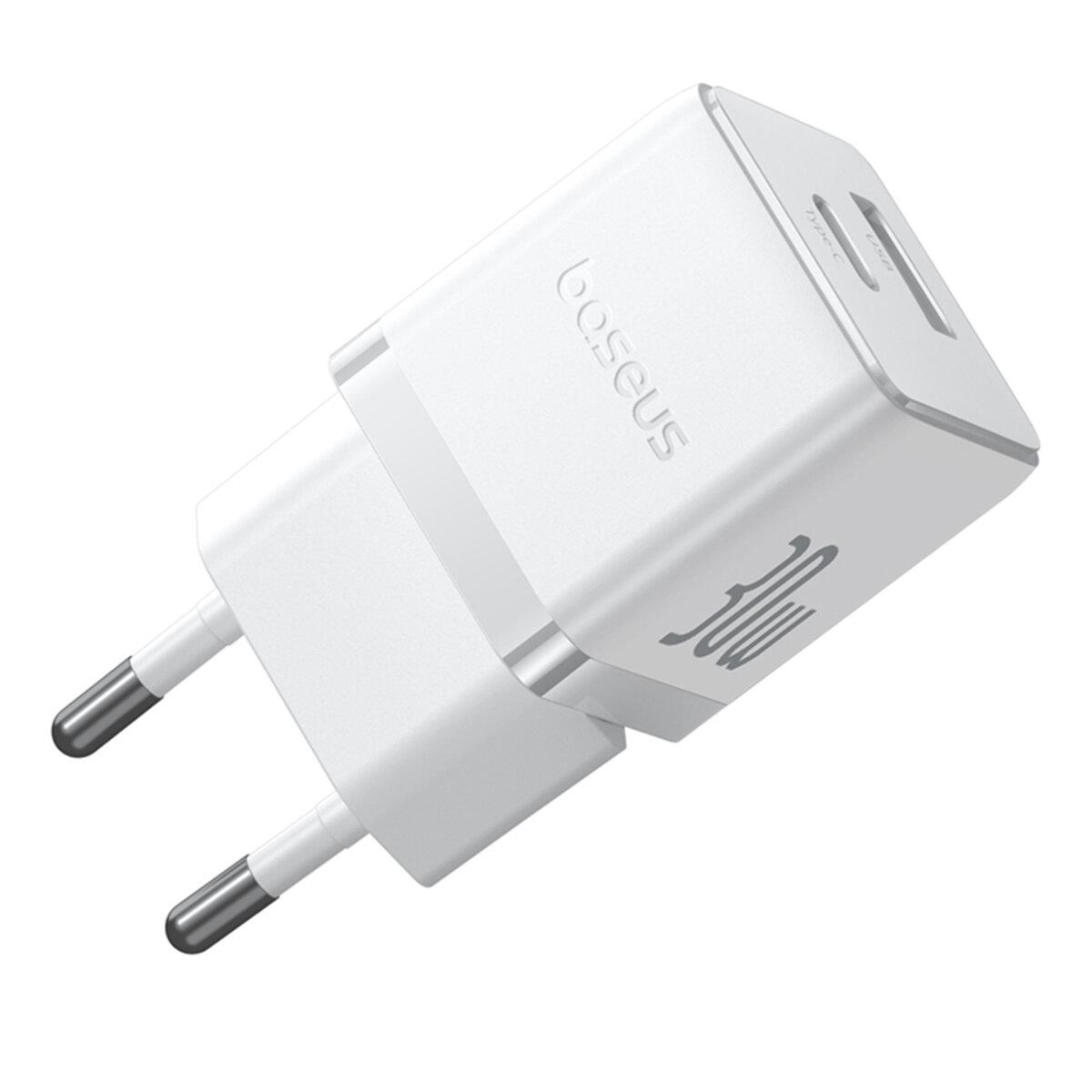 Зарядний пристрій Baseus Palm Fast Charger Type-C+USB 30W EU White (P1011160A213-00) - фото 5