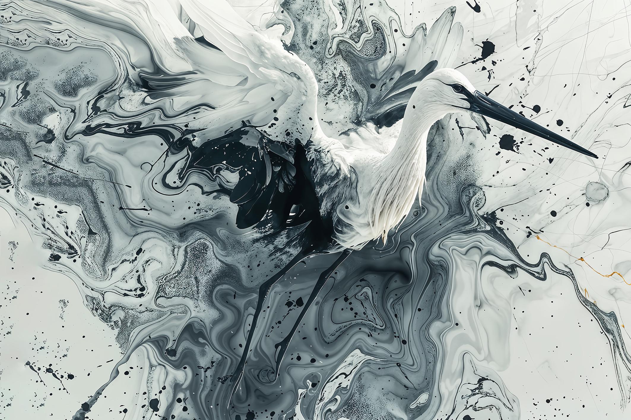 Фотообои флизелиновые Upstream Танец аиста в абстракции 285х190 см (S5WTR-034/4)