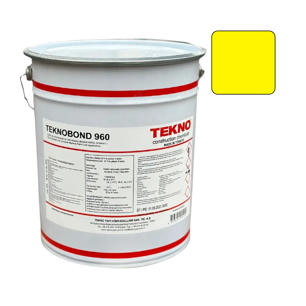 Фарба для дорожньої розмітки Teknobond 960 25 кг Жовтий (12061866)