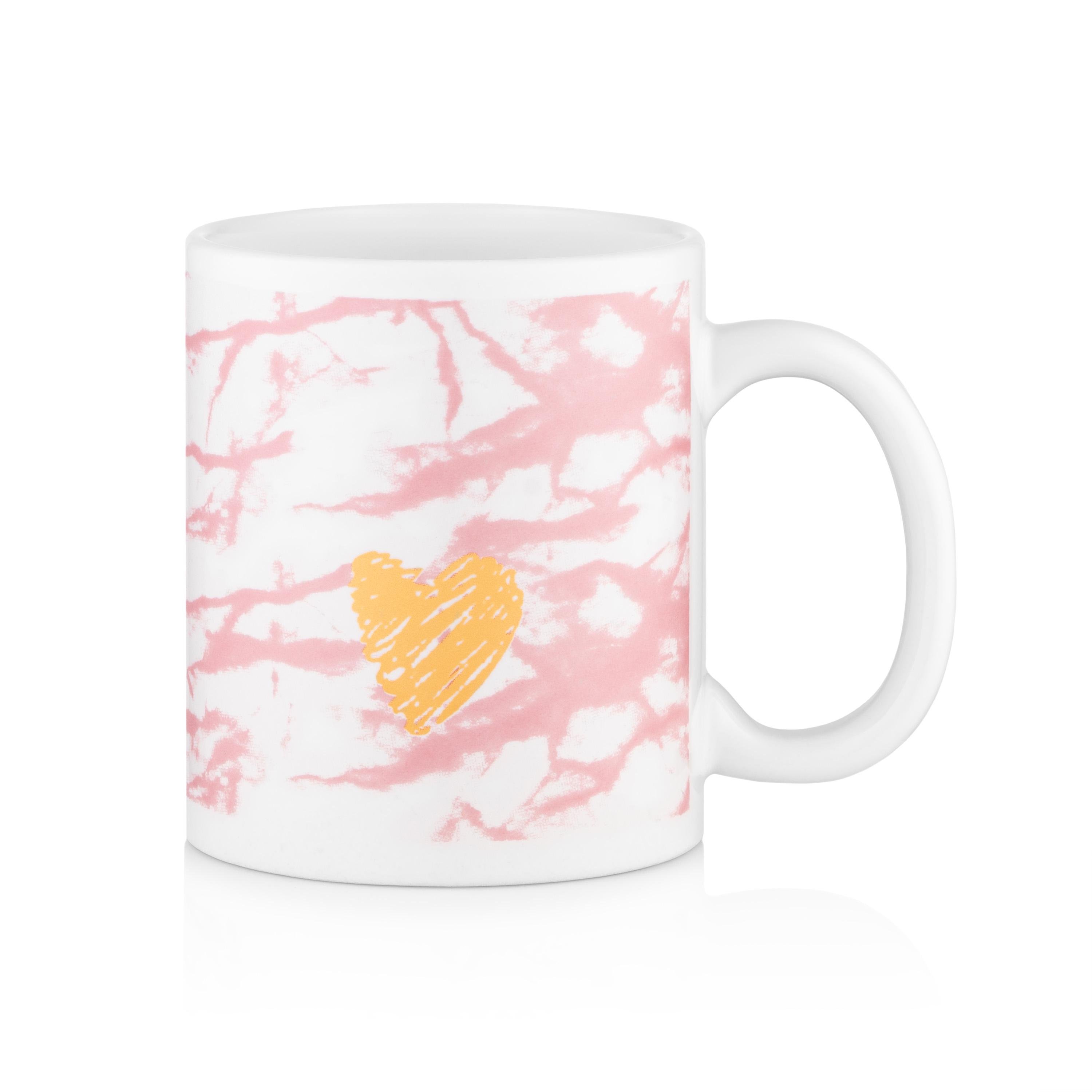 Чашка Ardesto Hello 330 мл Белый с розовым (AR3048WP)