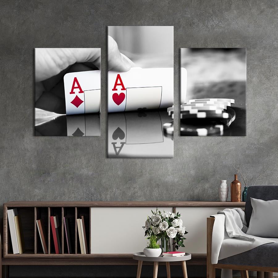 Картина для интерьера Пара тузов в покере 66x40 см (477-32) Картина для интерьера Пара тузов в покере 66x40 см (477-32)