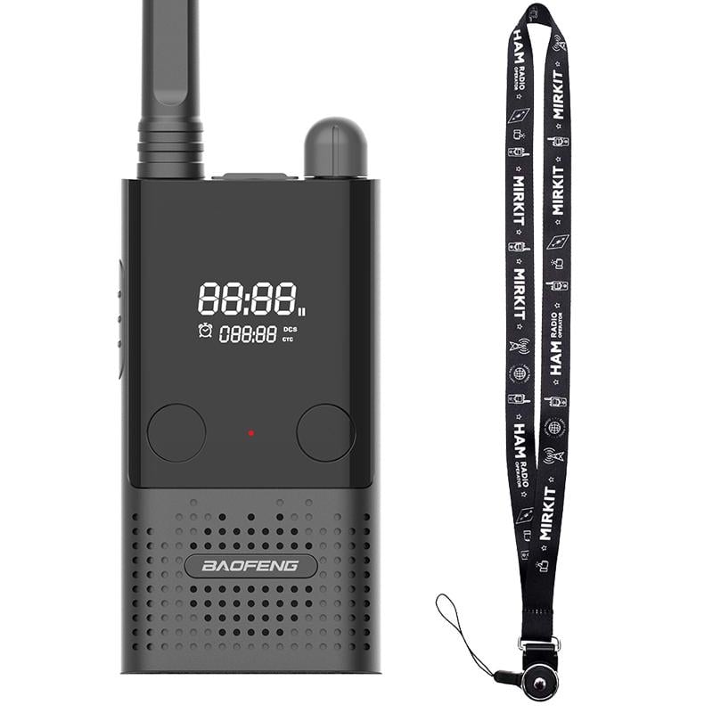 Рація портативна Baofeng BF-T9/PMR pемінець на шию Mirkit 0,5 Вт 1500 мАг Чорний