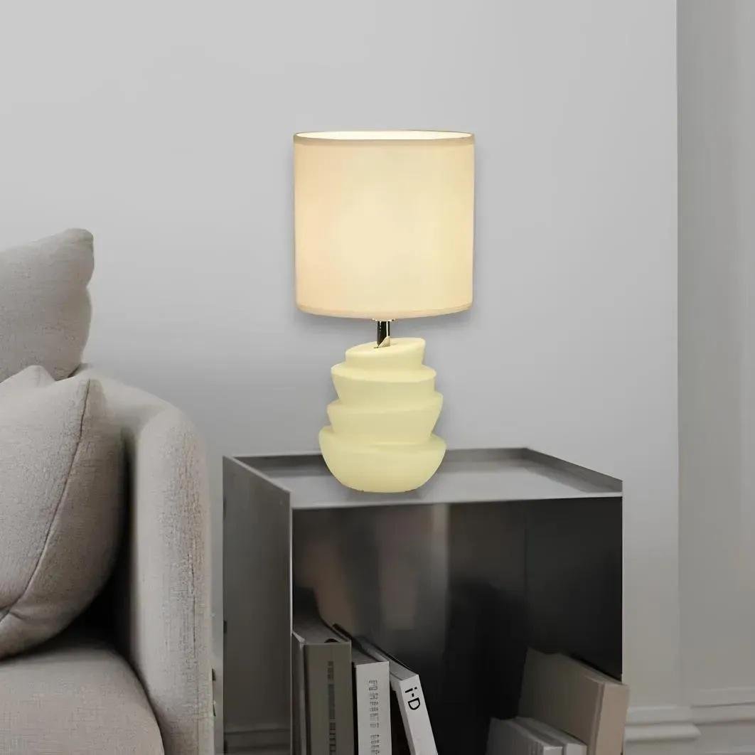 Настільна лампа Valeso з текстильним абажуром одинарна Е14 IP20 AT23108 Молочний (28688742) - фото 2