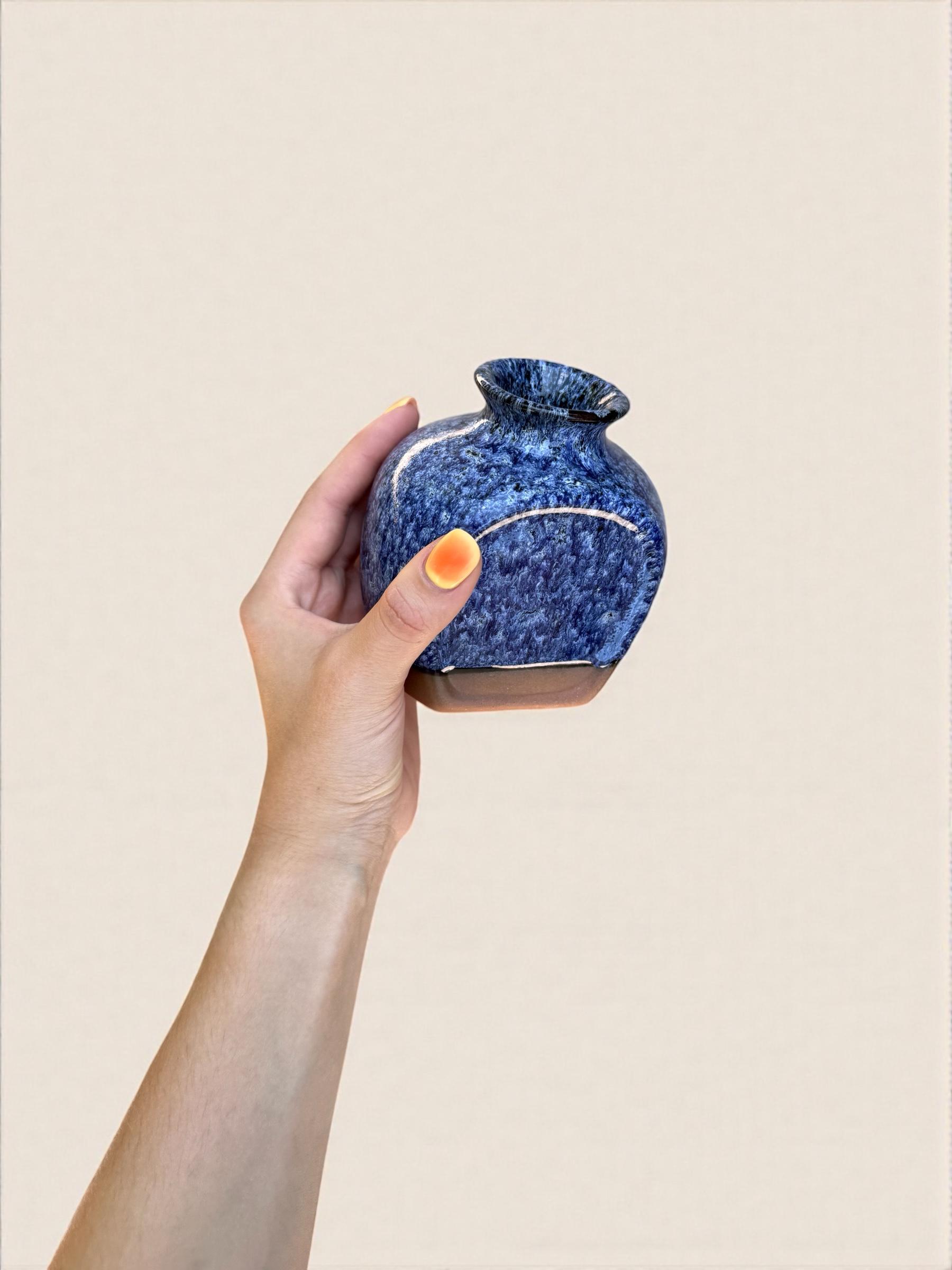 Ваза квадратная ручной работы 9,5 см Синий (28783970) - фото 2