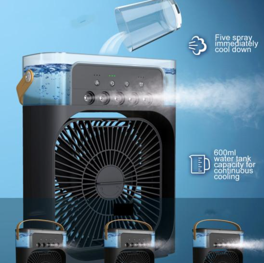 Кондиционер настольный Mini Cooling Fan AC9418 с LED подсветкой USB Черный (26058290) - фото 3 Кондиционер настольный Mini Cooling Fan AC9418 с LED подсветкой USB Черный (26058290) - фото 3