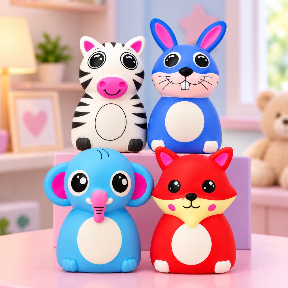 Игрушка антистресс сквиш Мультяшки силиконовые 13,5x8 см набор 4 шт. (52-BT-5800-21)