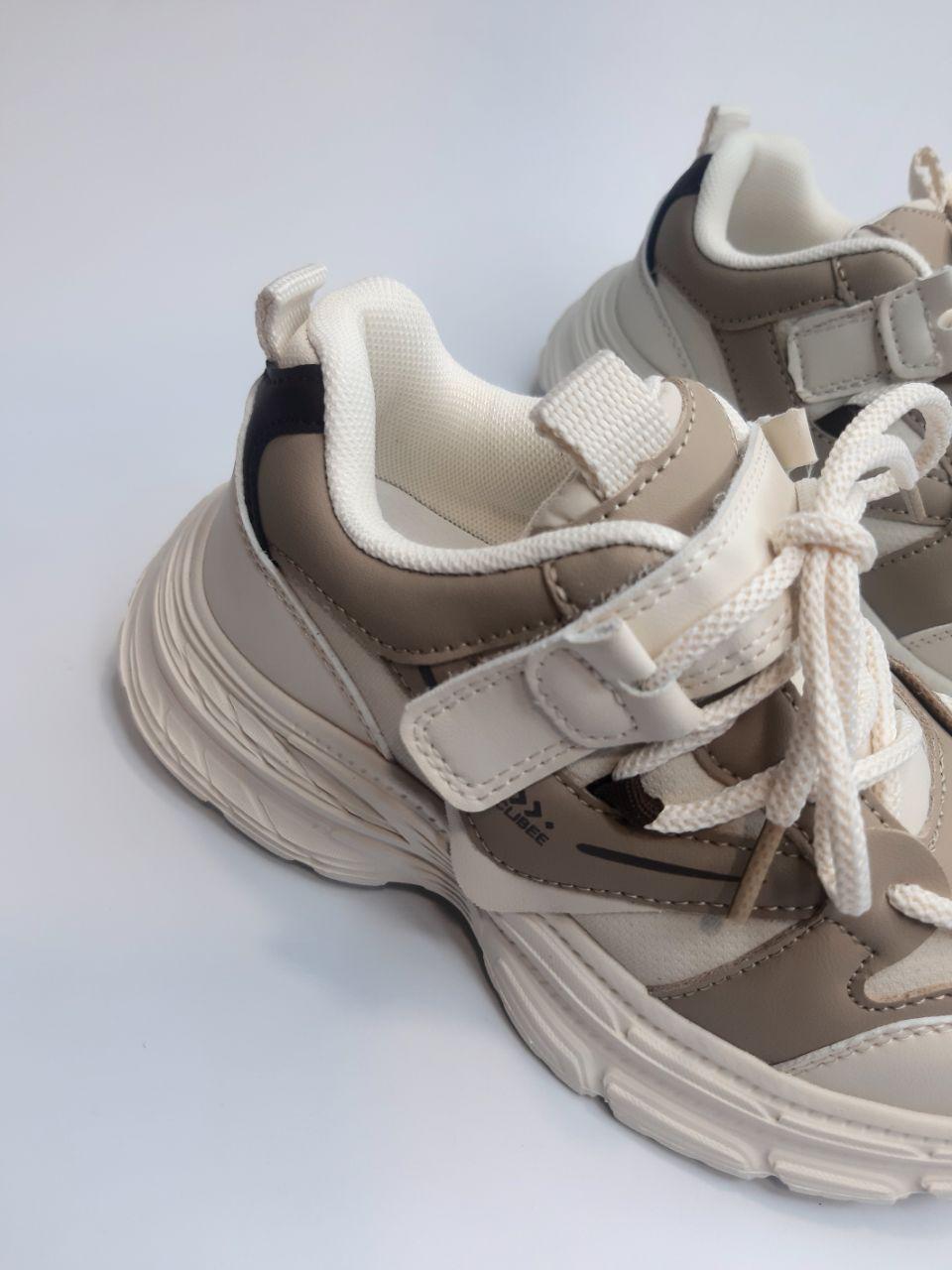 Кроссовки для девочки Clibee р. 37 23,3 см Бежевый (396-2 beige) - фото 2
