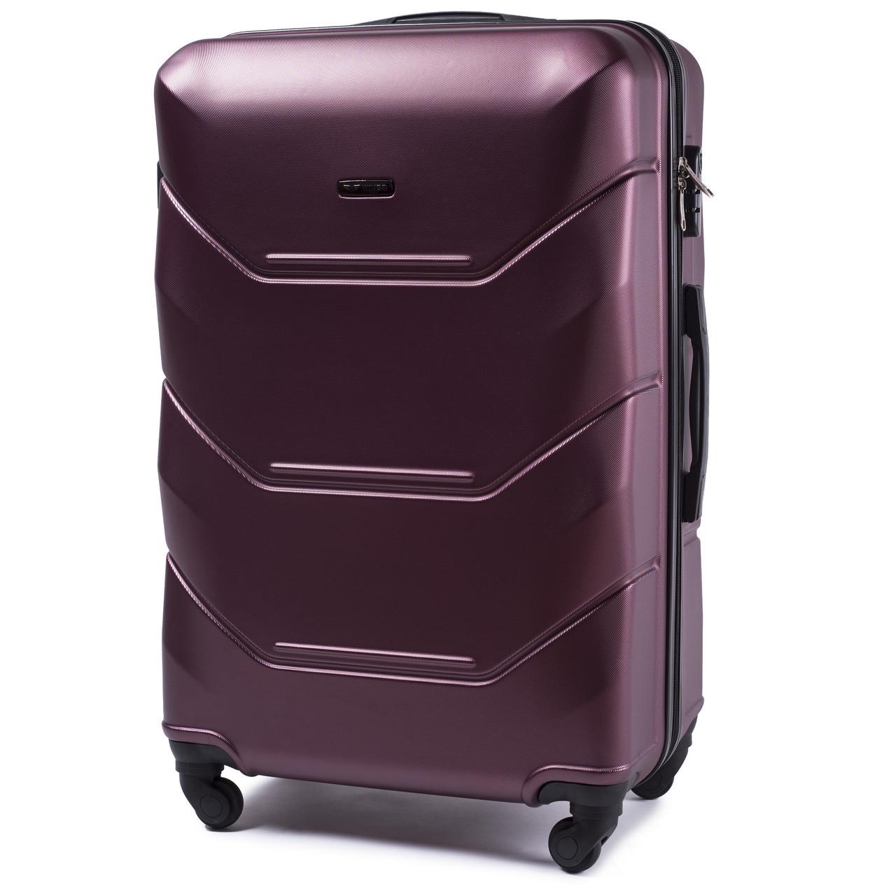 Валіза велика Wings 147 L 27" пластиковий на 4 колесах 73х48х29 см 90 л Бордовий