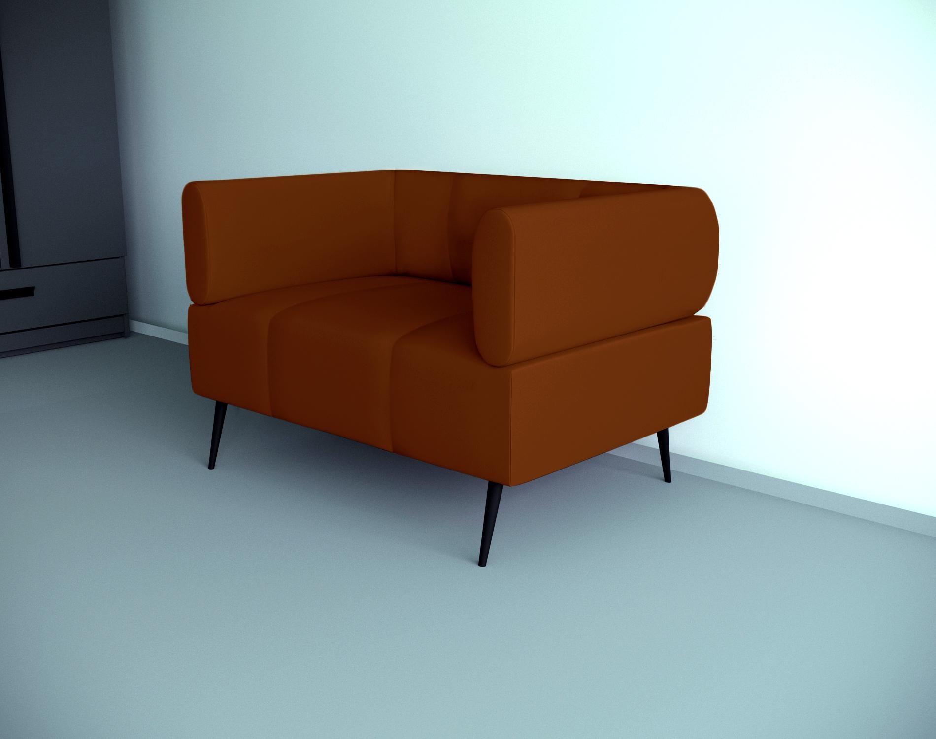 Кресло офисное ТОБІ ШО Бенно-1 с подлокотниками и конусной ногой кожзам 1000х720х750 мм Светло-коричневый (2212) - фото 2