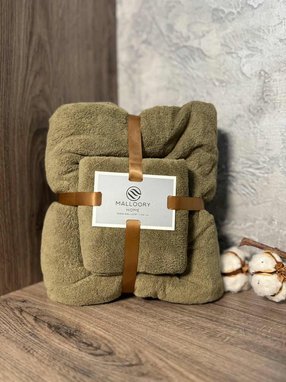 Рушники Лазня та обличчя мікрофібра 140х70/90х40 см 2 шт. Хакі (15348869)