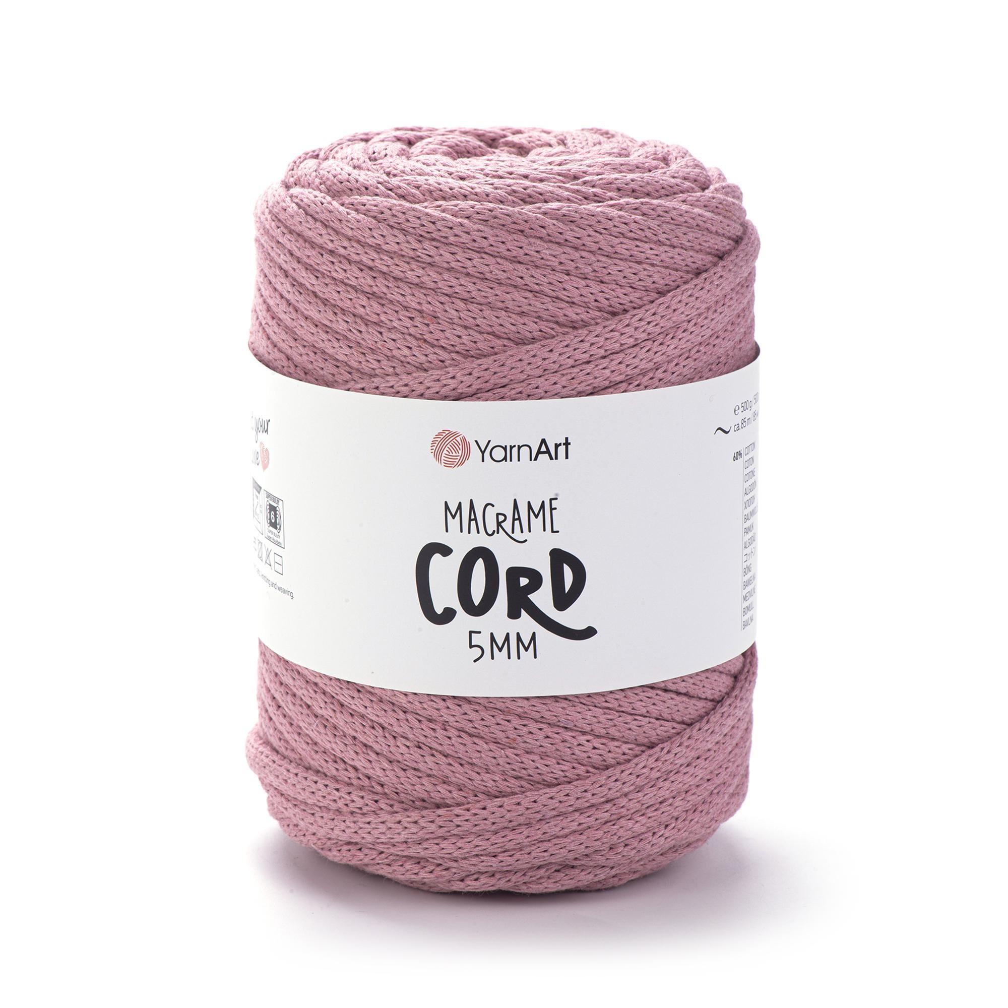 Шнур плетеный Macrame Cord с сердечником 5 мм Роза №792 (1904532053)