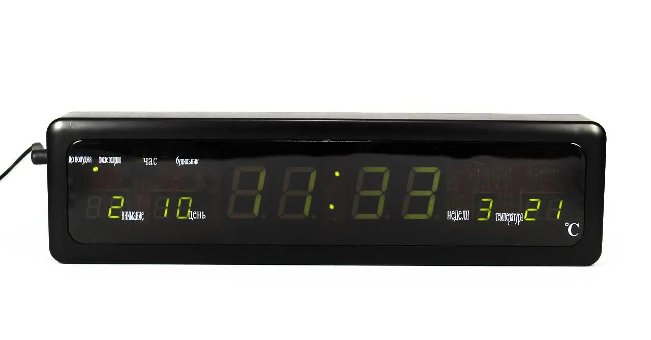 Настільний годинник прямокутної форми LED CX-808 із зеленим підсвічуванням