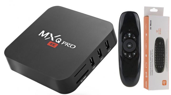 Медиаплеер MXQ PRO 4K 1Gb 8Gb Amlogic S905W Смарт ТВ Приставка Android 7 + C120 Аэро пульт