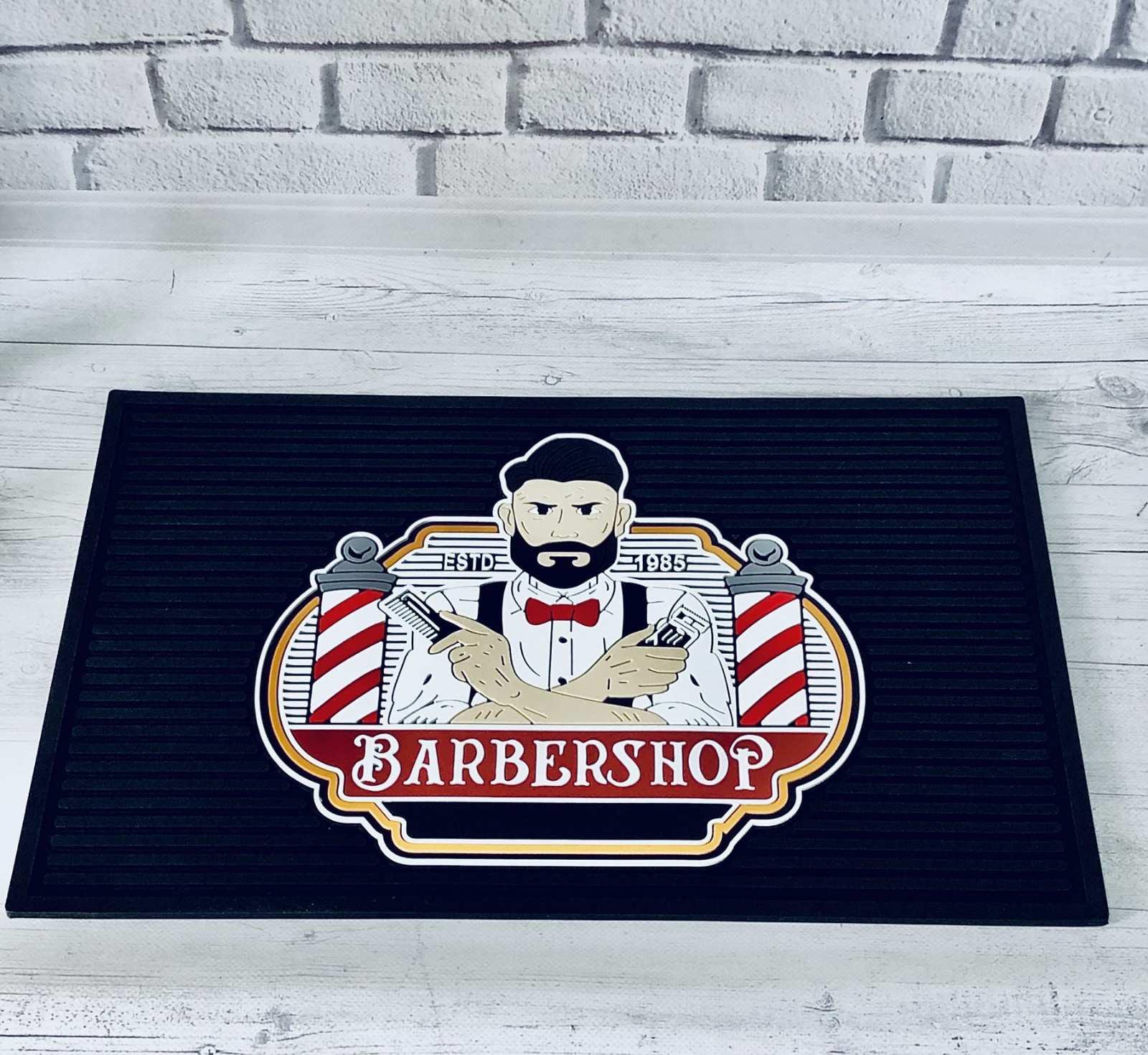 Коврик для парикмахеров Barber shop резиновый 45х30 см (6270н)