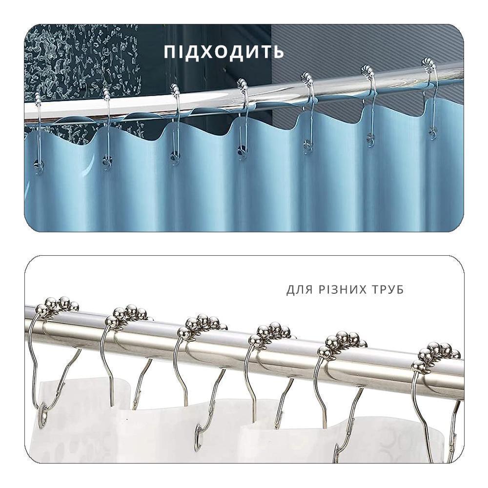 Крючки для душевой шторки стальные 12 шт. (15199099) - фото 2 Крючки для душевой шторки стальные 12 шт. (15199099) - фото 2