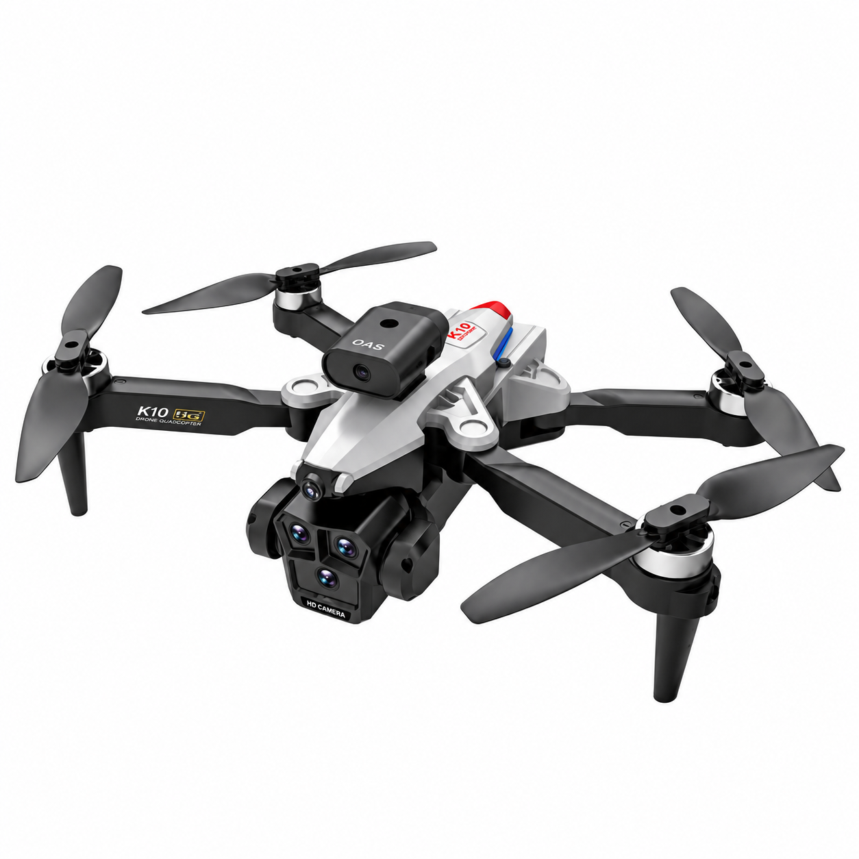 Квадрокоптер K10 Max с тройной HD-камерой Wi-Fi FPV складной 360° перевороты/удержание высоты