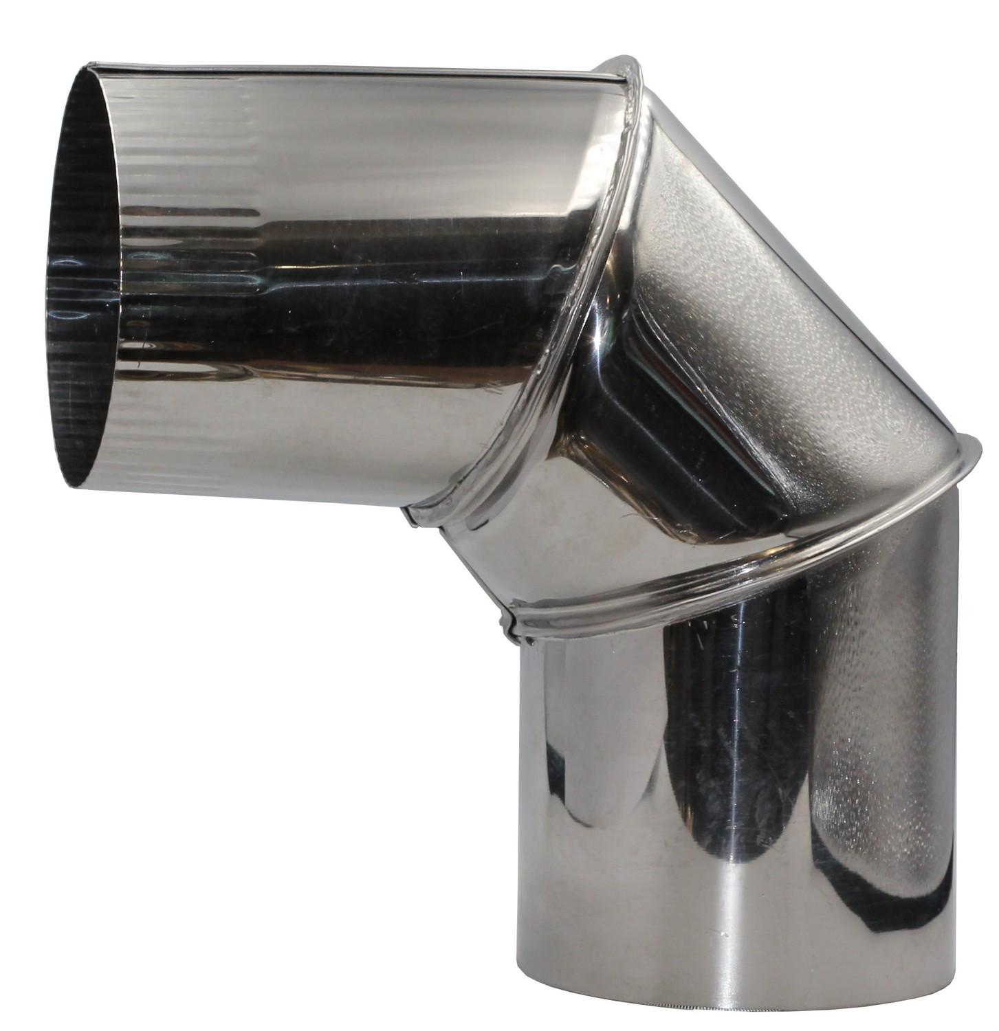 Колено 90° нержавеющая сталь d 125 мм 0,5 мм (ST192) Колено 90° нержавеющая сталь d 125 мм 0,5 мм (ST192)