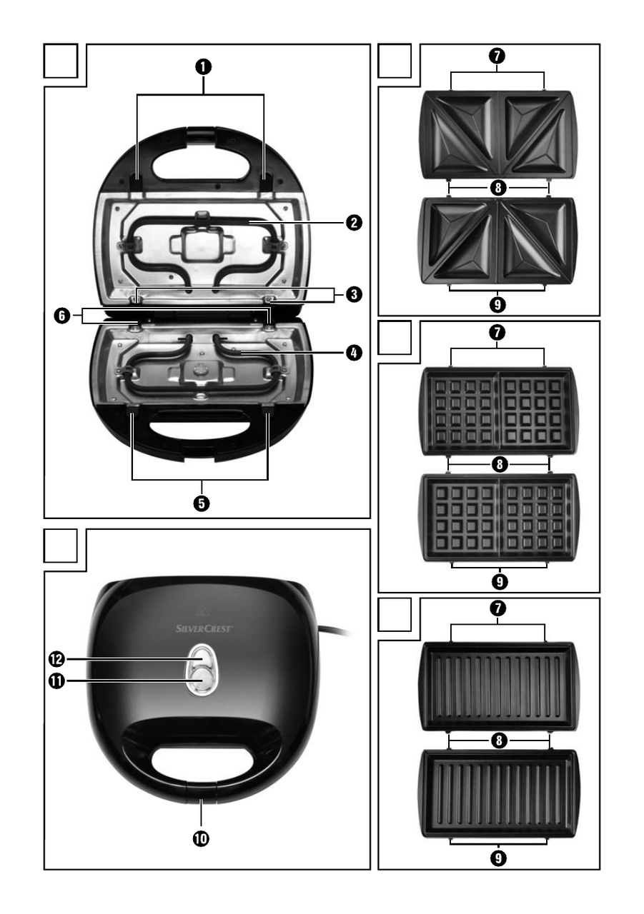 Вафельница 3в1 Silver Crest SSMW 750 Вт - фото 4