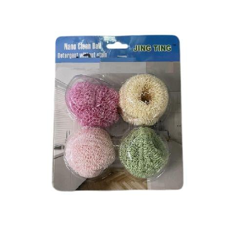 Щітки-мочалки кухонні 4 предмети 19x16 см (66471)