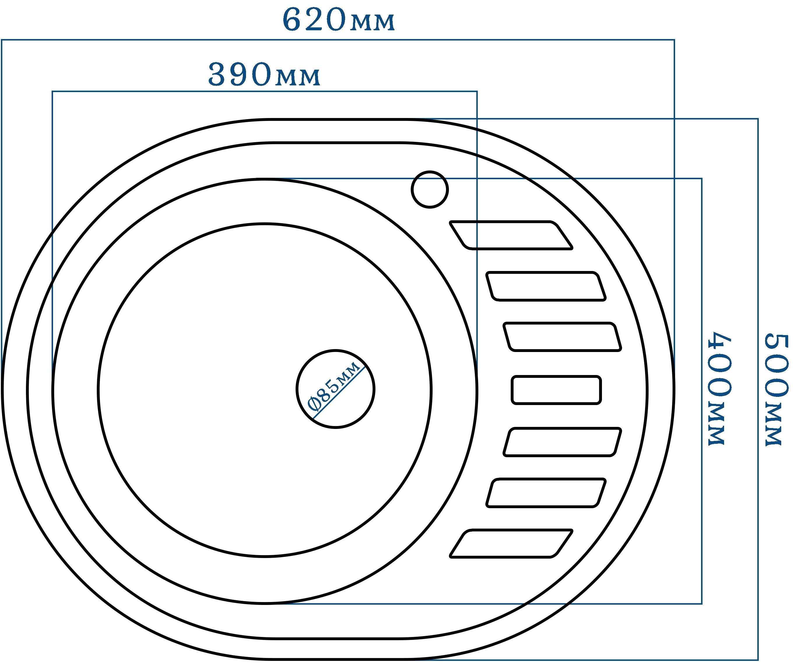 Мийка кухонна Valetti 23R 620x500 мм Білий - фото 3