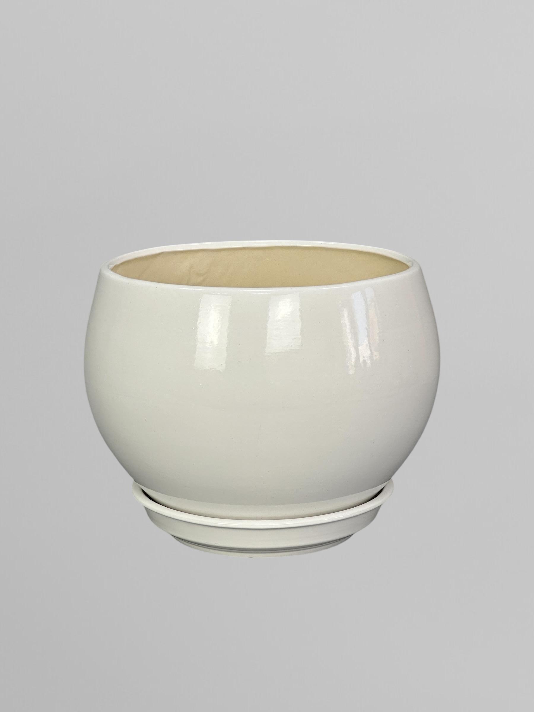 Горшок для цветов керамический Шар глянец 4,1 л Белый (Г02001)