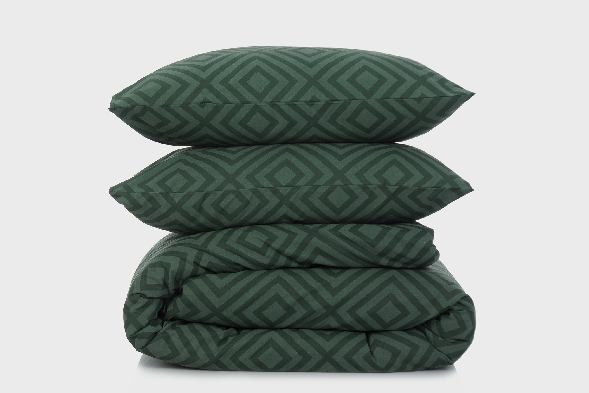 Комплект постільної білизни євро Amore Glux-134 бязь Темно-зелений (KPB-Ae-Glux-134green(70x70)_)