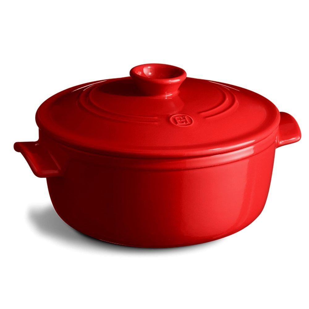 Кастрюля с крышкой керамическая Emile Henry Cookware 5,3 л Красный (344553)