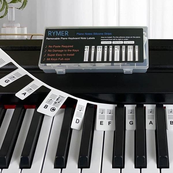 Накладки з нотами для піаніно та синтезатора 88 клавіш M00508-1 3 шт. та бокс Білий/Чорний - фото 3 Накладки з нотами для піаніно та синтезатора 88 клавіш M00508-1 3 шт. та бокс Білий/Чорний - фото 3
