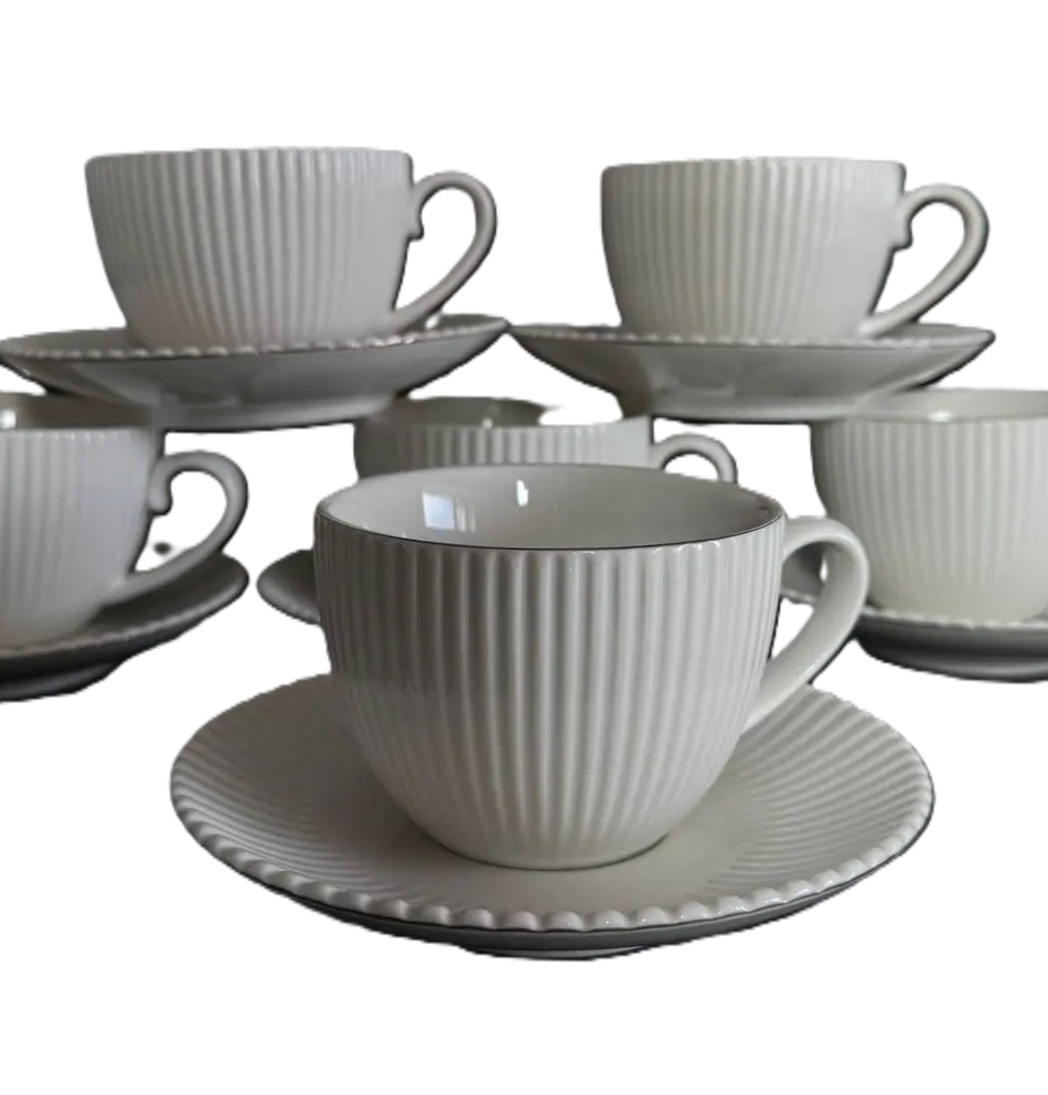 Сервиз для чая и кофе на 6 персон 30-4 керамические 12 предметов чашки 200 мл и блюдца (31887113)