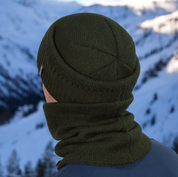 Комплект мужская шапка с отворотом/снуд One Size на флисе Зеленый (29548331) - фото 3 Комплект мужская шапка с отворотом/снуд One Size на флисе Зеленый (29548331) - фото 3