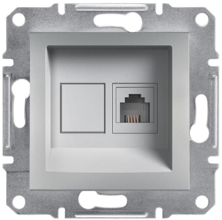 Розетка телефонна Schneider Electric Asfora RJ11 ABS Алюминий (EPH4100161)