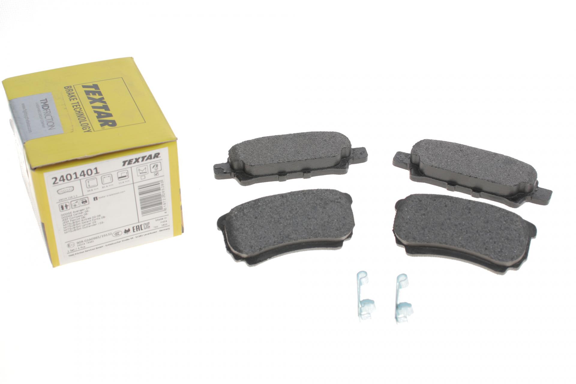 Колодки тормозные задние TEXTAR для Mitsubishi Outlander/Lancer 1.3-2.4 01- Akebono (2401401)