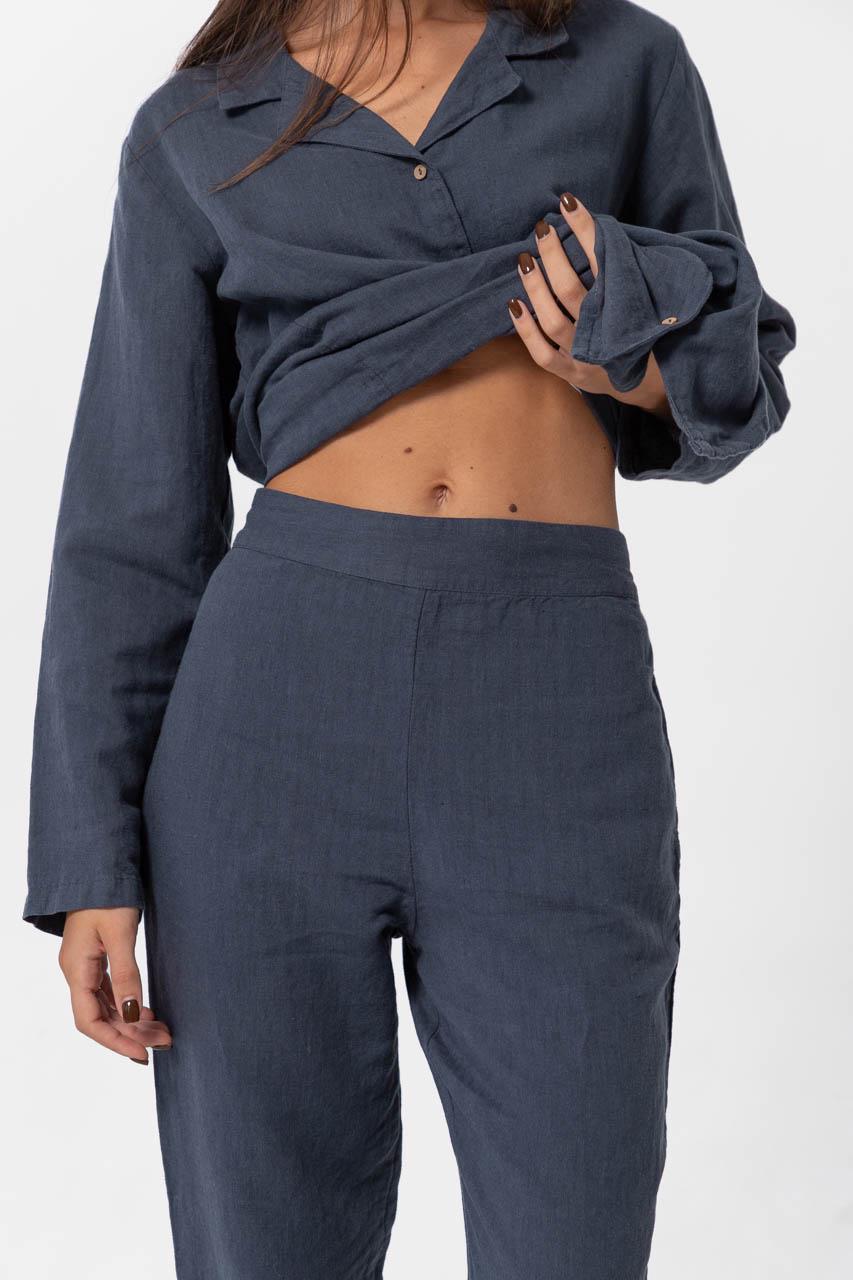 Штаны женские домашние Lotus Home Bruma из льна XL Синий (26843111) - фото 4 Штаны женские домашние Lotus Home Bruma из льна XL Синий (26843111) - фото 4