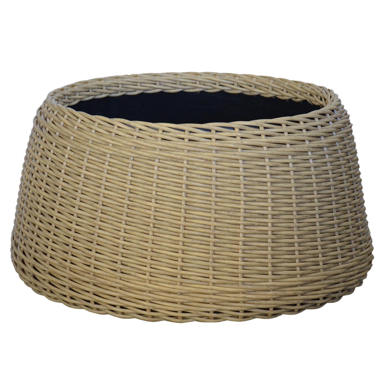 Подставка-юбка под елку плетеная из искусственного ротанга/ручной работы L Светлое дерево (23296061)