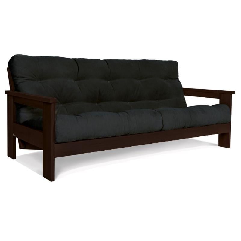 Диван-футон раскладной Woodman Mexico из массива дерева Шоколадный/Графитовый