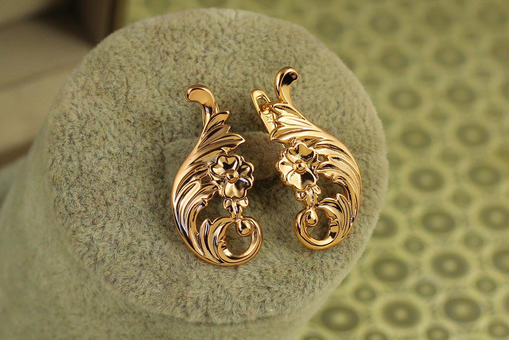 Серьги Xuping Jewelry Купава 2,9 см Золотистый