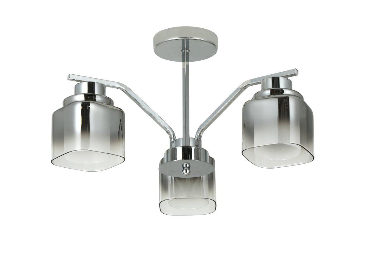 Люстра потолочная Light House SRS-20666/3 плафоны дымчатые с белым Хром Люстра потолочная Light House SRS-20666/3 плафоны дымчатые с белым Хром