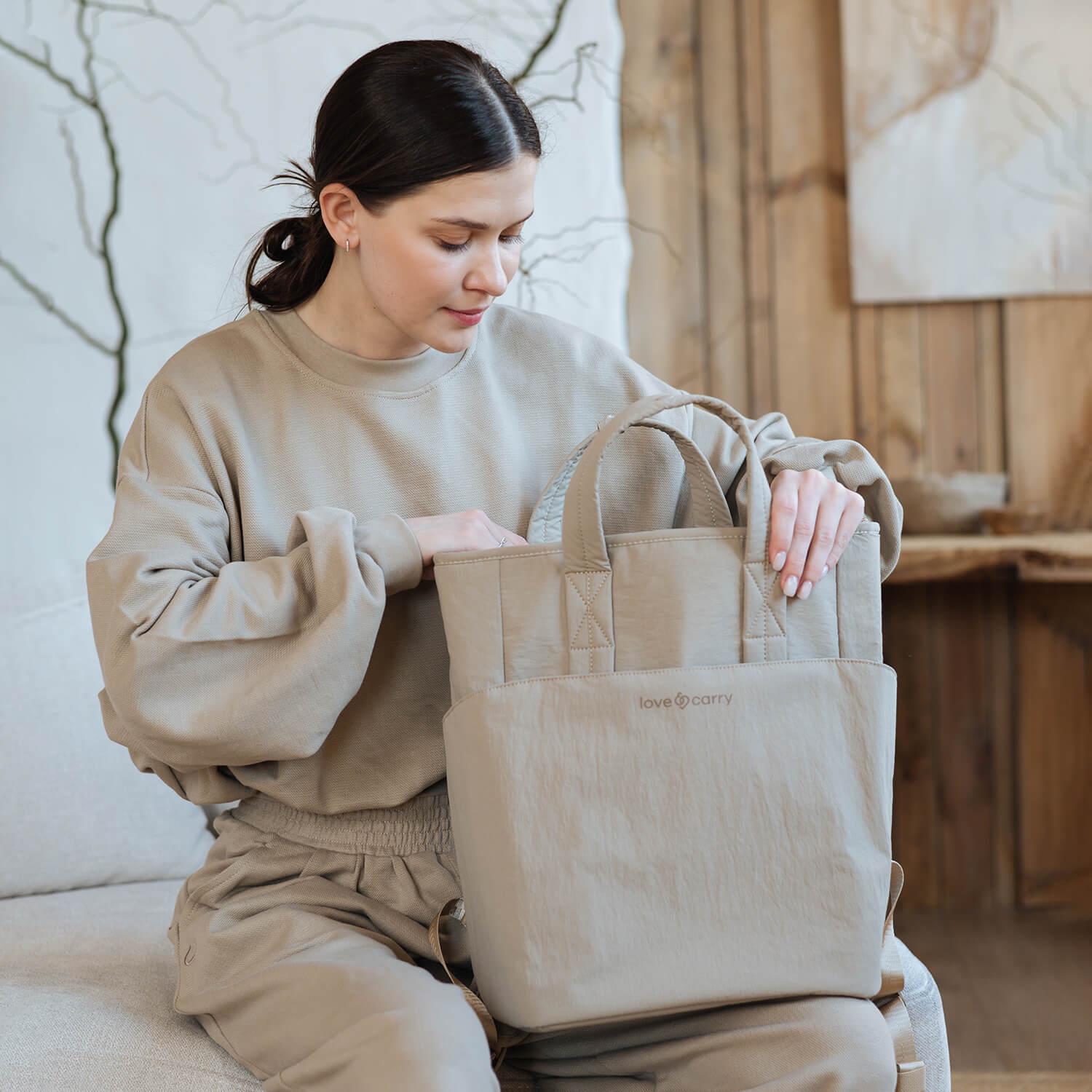 Сумка-рюкзак для мамы Бежевый (25410625)