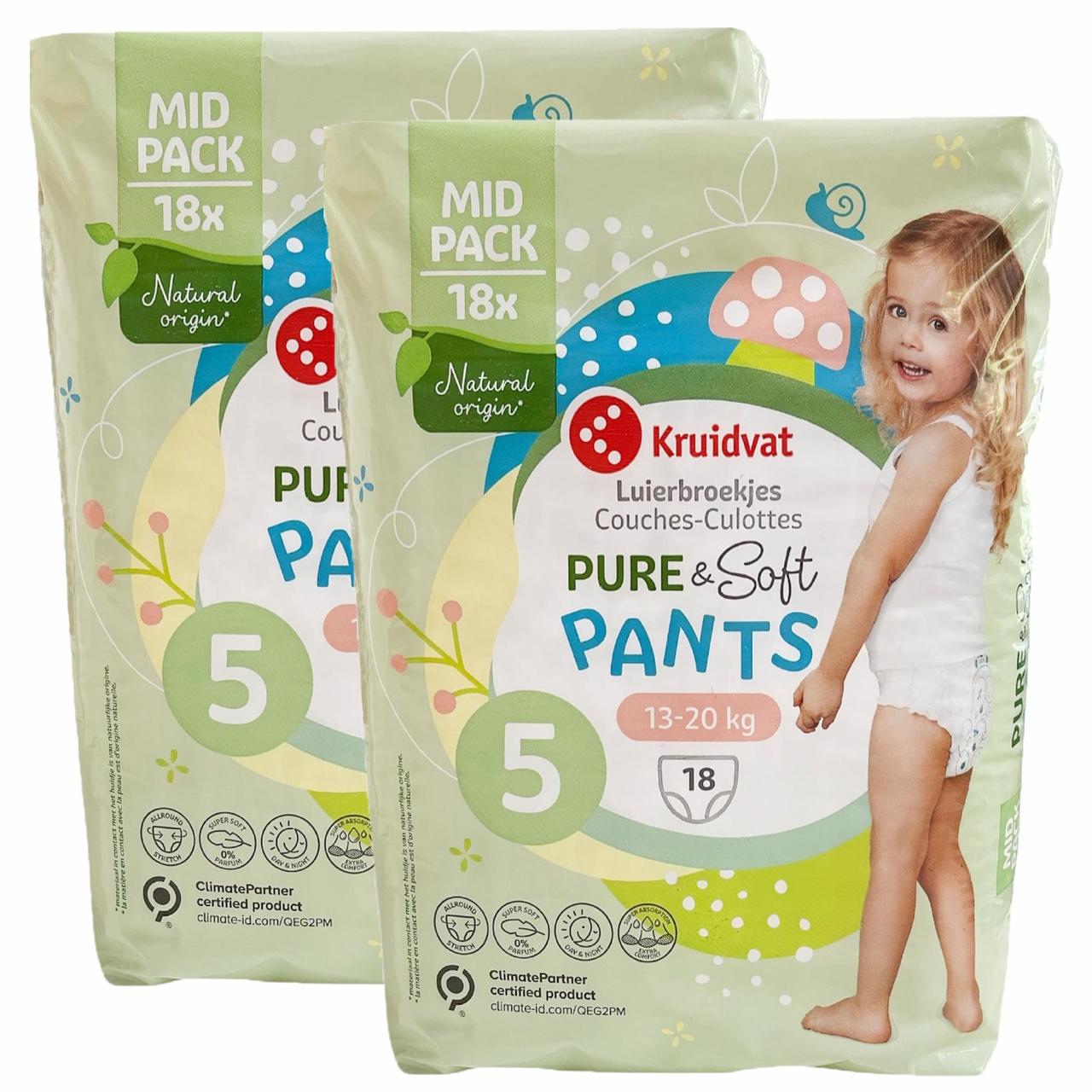 Підгузки-трусики Kruidvat Pure & Soft 5 13-20 кг 36 шт. (2765531944) Підгузки-трусики Kruidvat Pure & Soft 5 13-20 кг 36 шт. (2765531944)