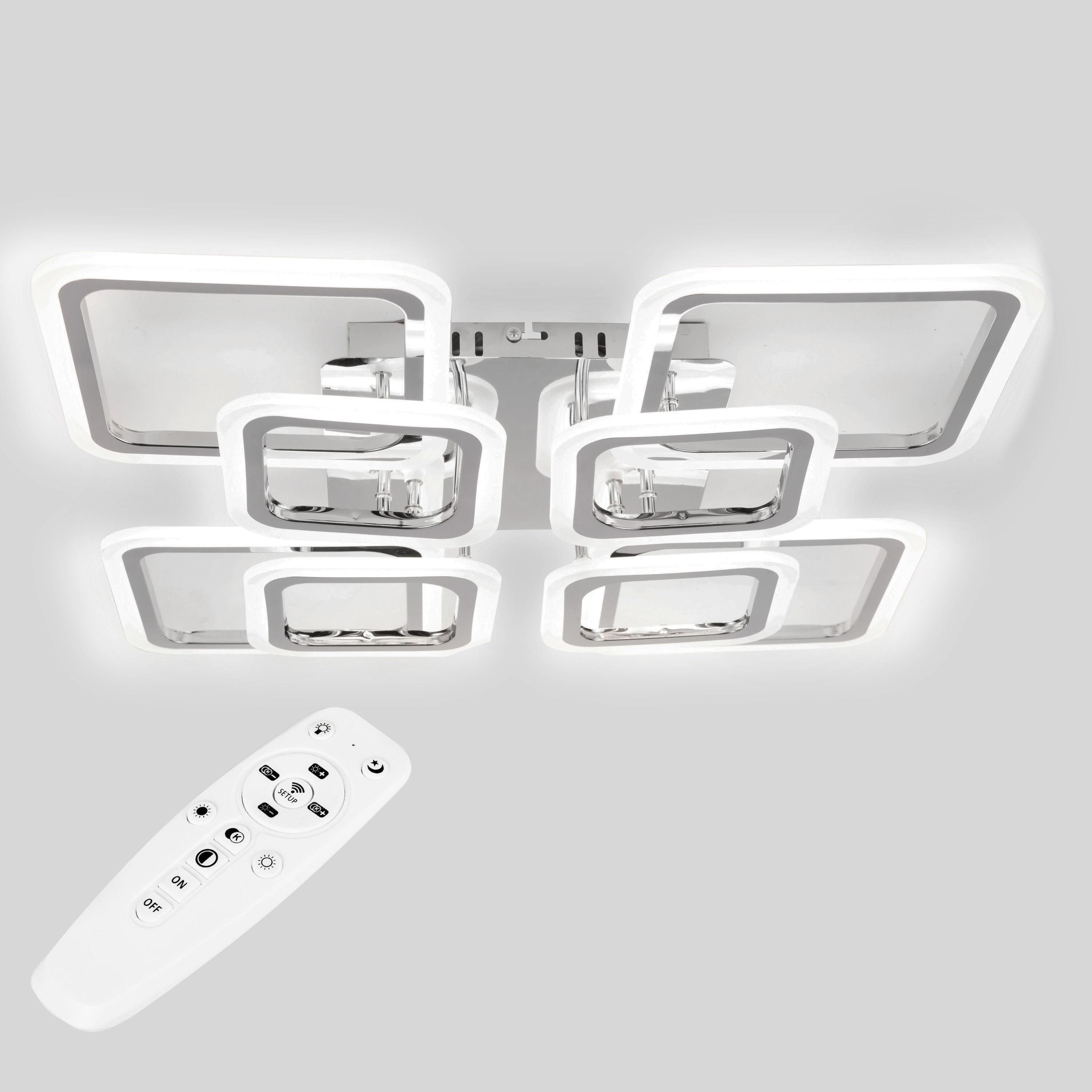 Люстра стельова світлодіодна Sunlight 5331/4+4 172 Вт 70 см Хром (21879347)