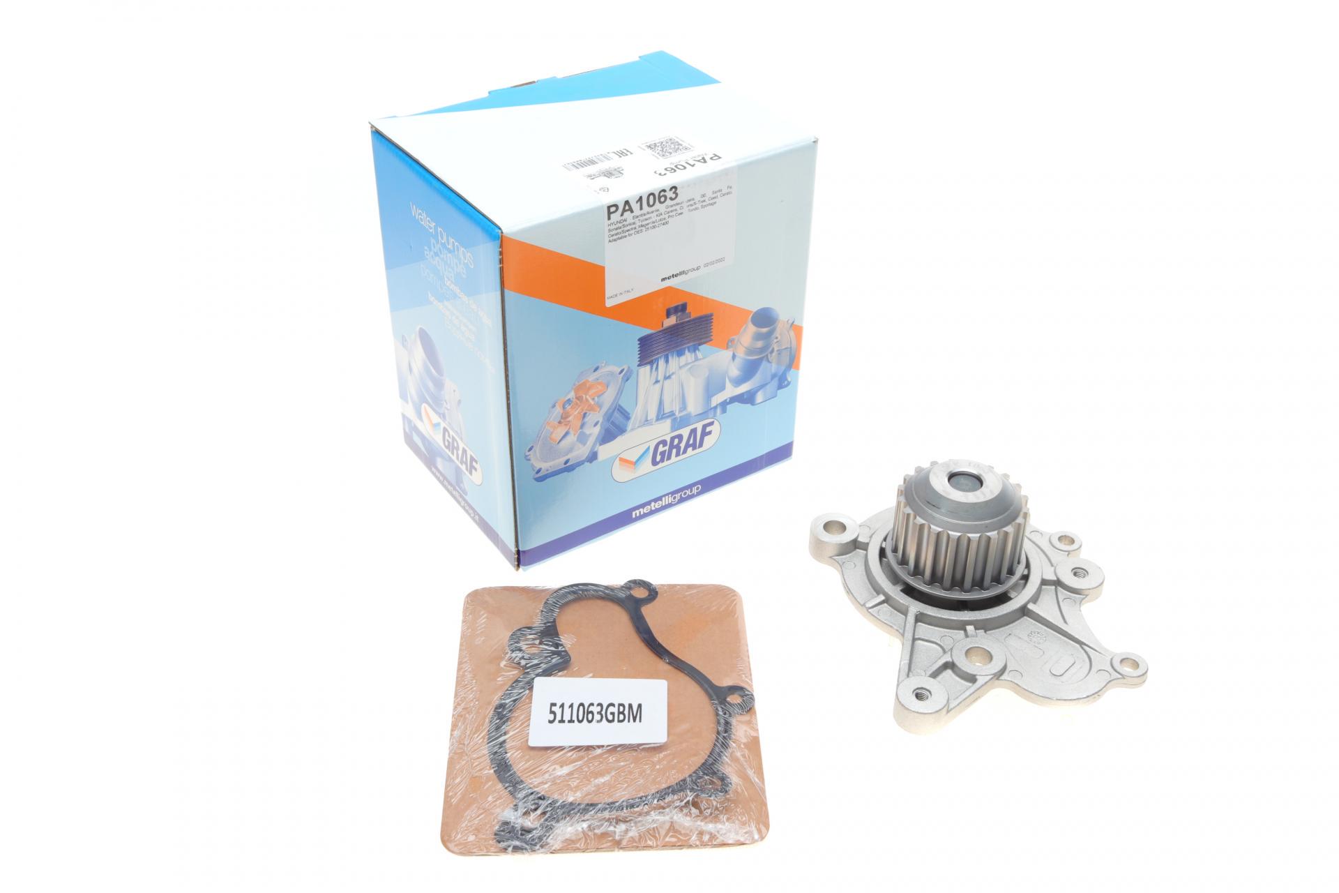 Помпа води Graf Hyundai Tucson/Santa Fe/i30/Elantra/Kia Sportage/Cee'd 2.0-2.2CRDi 05- 20z R/B6 лоп. PA1063