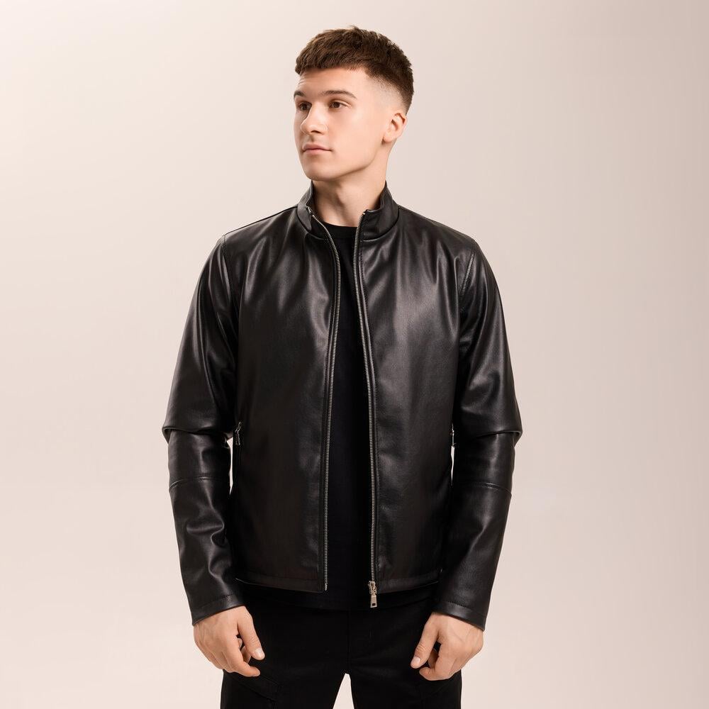 Куртка чоловіча пряма Pobedov Brim з еко шкіри на замші M Чорний (26490/1) Куртка чоловіча пряма Pobedov Brim з еко шкіри на замші M Чорний (26490/1)