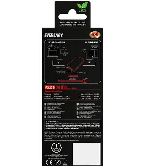 Портативний зарядний пристрій Energizer Eveready PX20B 20000 mAh (f3e5b147) - фото 3