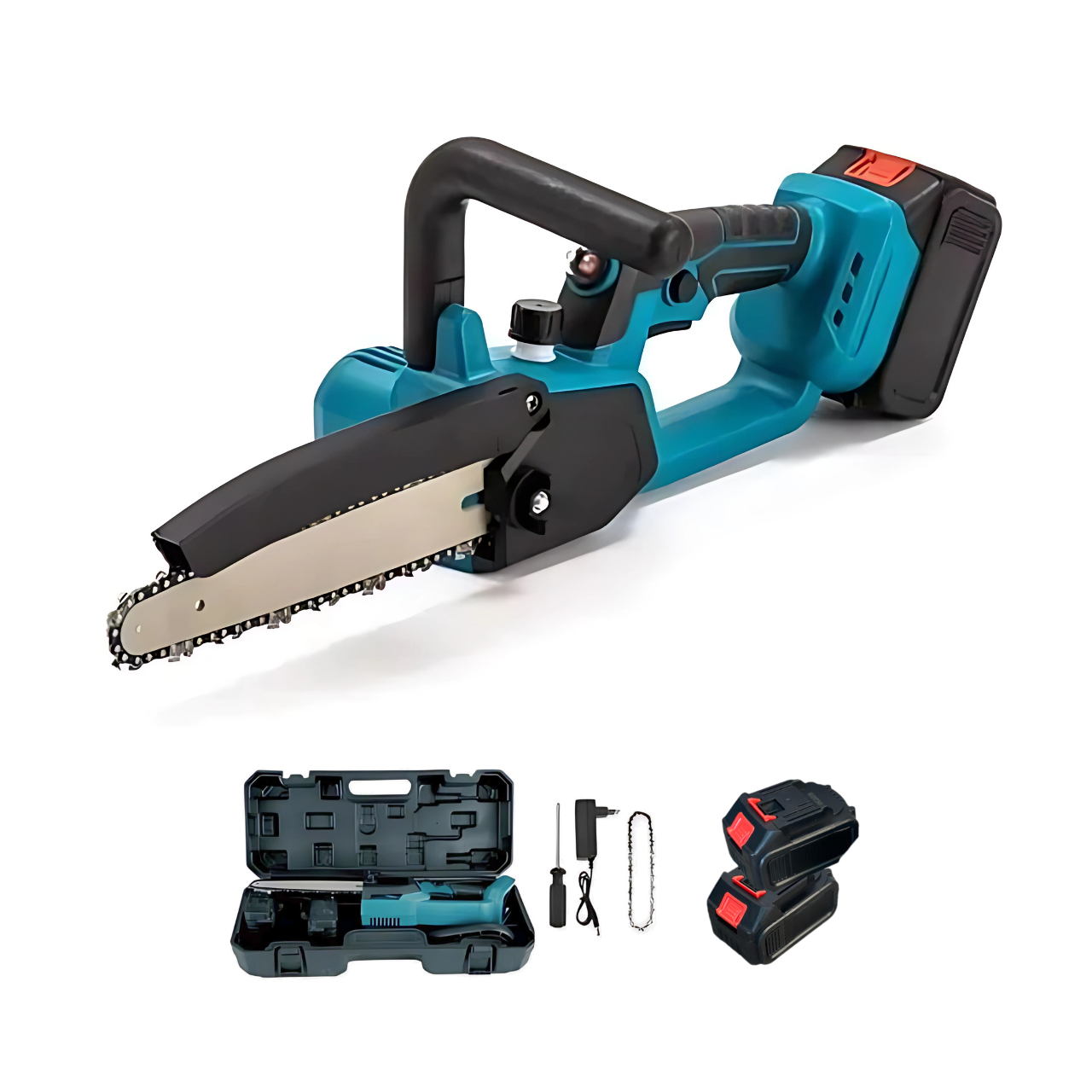 Пила акумуляторна міні 8" 4600 об/хв 48V 2 АКБ кейс Чорно/Блакитний (5836637784) - фото 4 Пила акумуляторна міні 8" 4600 об/хв 48V 2 АКБ кейс Чорно/Блакитний (5836637784) - фото 4