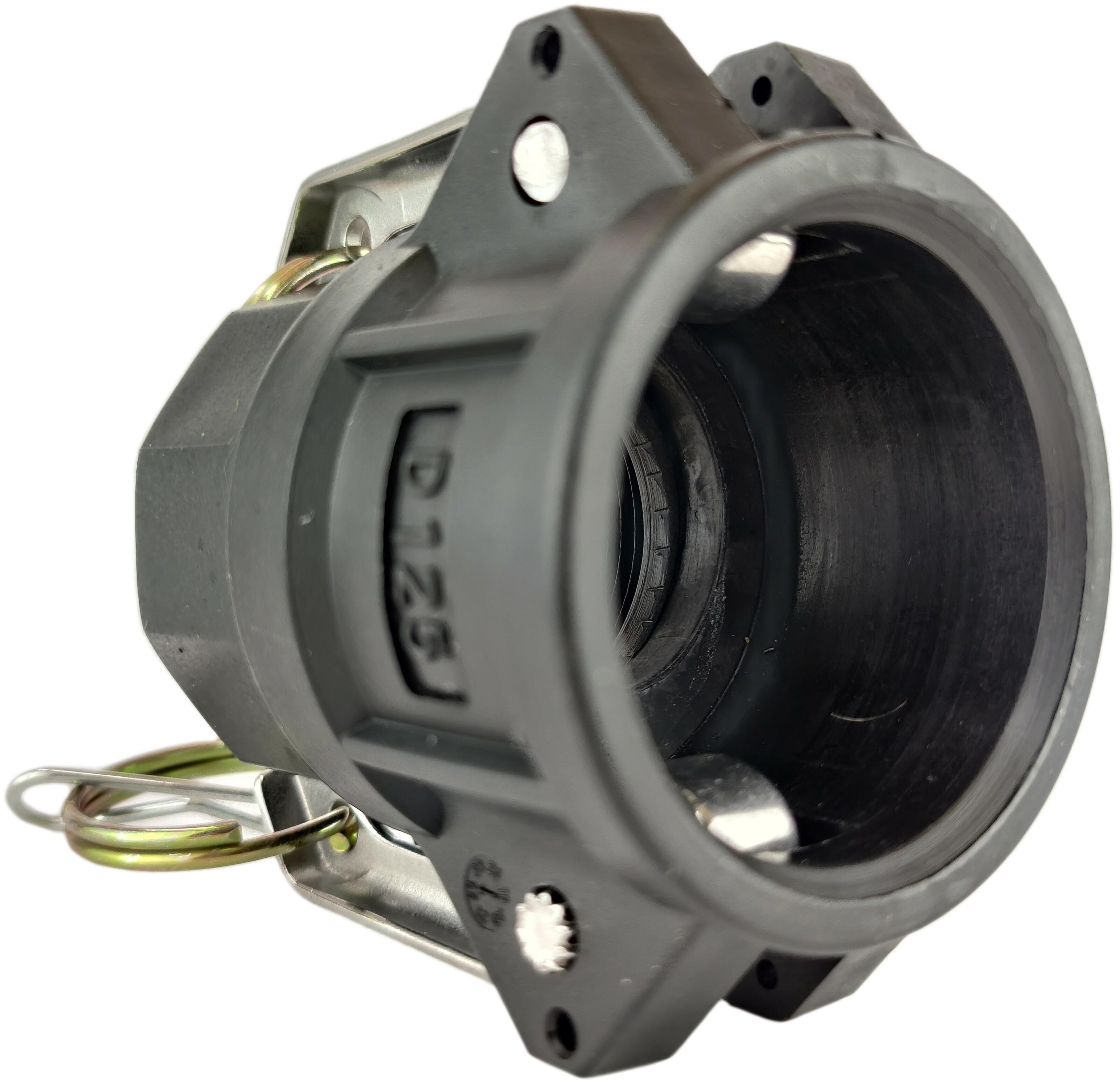 Муфта camlock тип D с внутренней резьбой BSPP ШРЗ полипропилен D-125 1 1/4" (50233020) - фото 2 Муфта camlock тип D с внутренней резьбой BSPP ШРЗ полипропилен D-125 1 1/4" (50233020) - фото 2