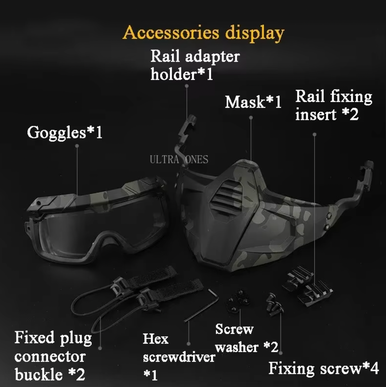 Маска-окуляри Ghost Iron Man з кріпленням до шолома Airsoft Мультикам (MK001019) - фото 4 Маска-окуляри Ghost Iron Man з кріпленням до шолома Airsoft Мультикам (MK001019) - фото 4