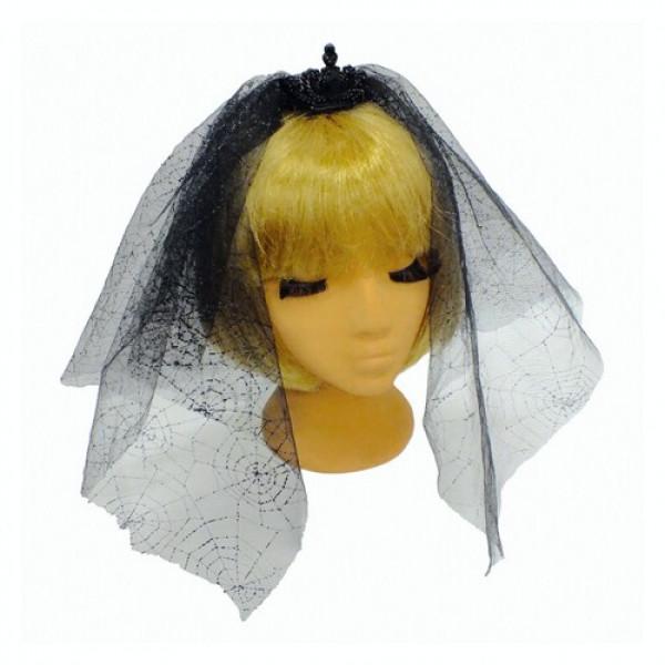 Декор для Хэлоуина Seta Корона с фатой Юная невеста (16-721BLK)